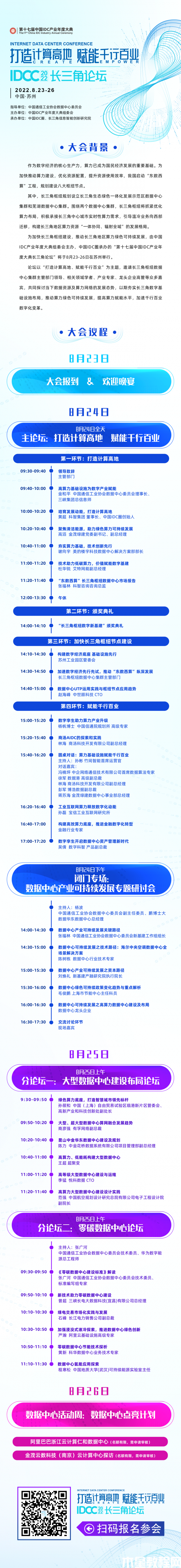 IDCC2022長三角論壇 議程長圖