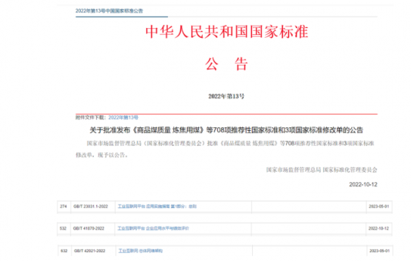 三項工業(yè)互聯(lián)網(wǎng)國家標(biāo)準(zhǔn)發(fā)布