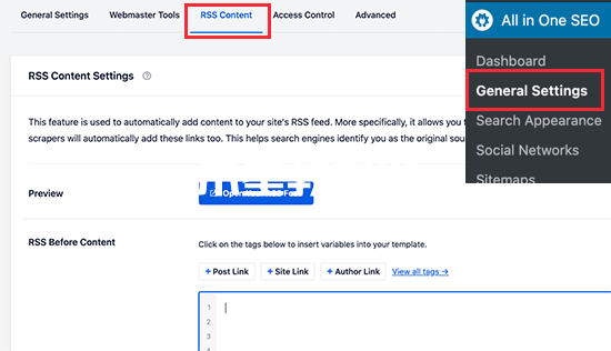 SEO RSS設置