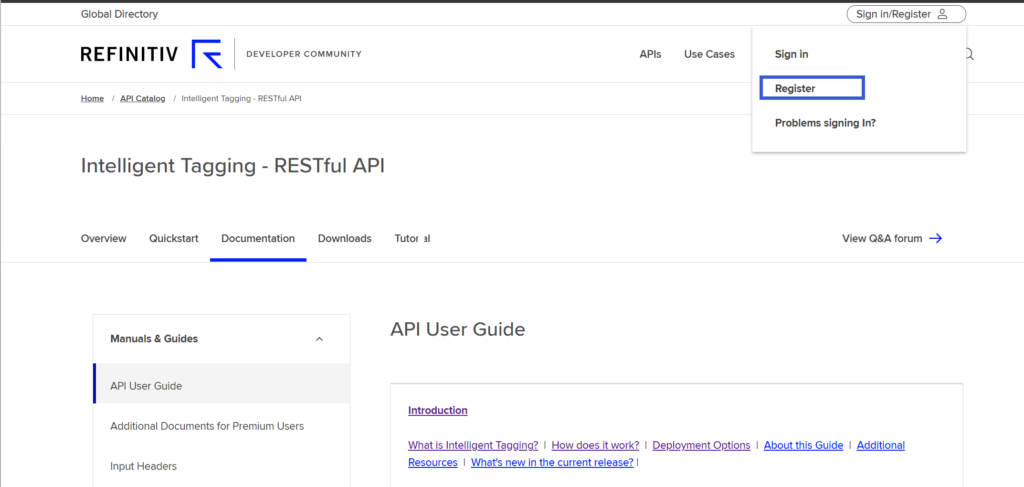 refinitiv注冊