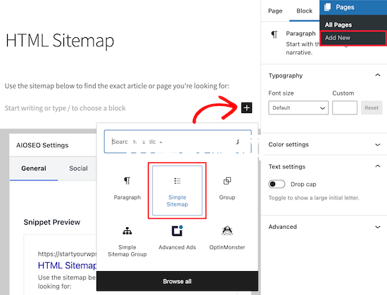 Simple Sitemap區(qū)塊