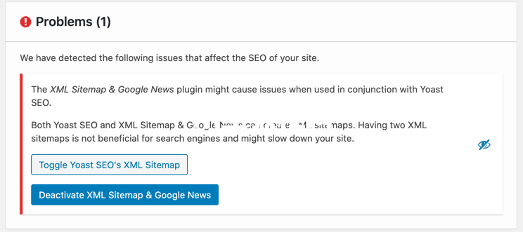 XML Sitemap & Google News與Yoast插件沖突