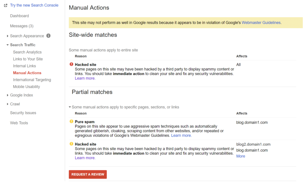 Google Search Console手動操作
