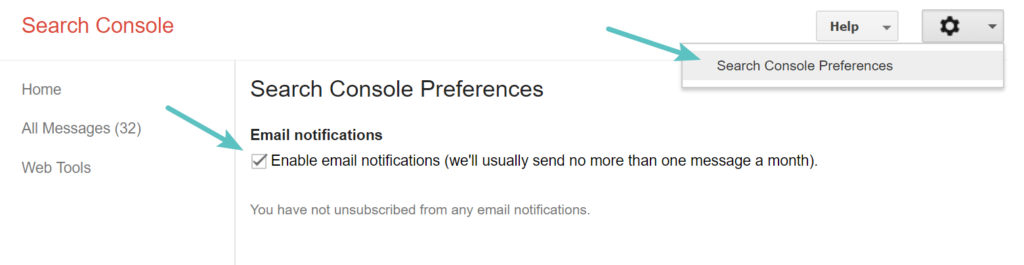 Google Search Console通知