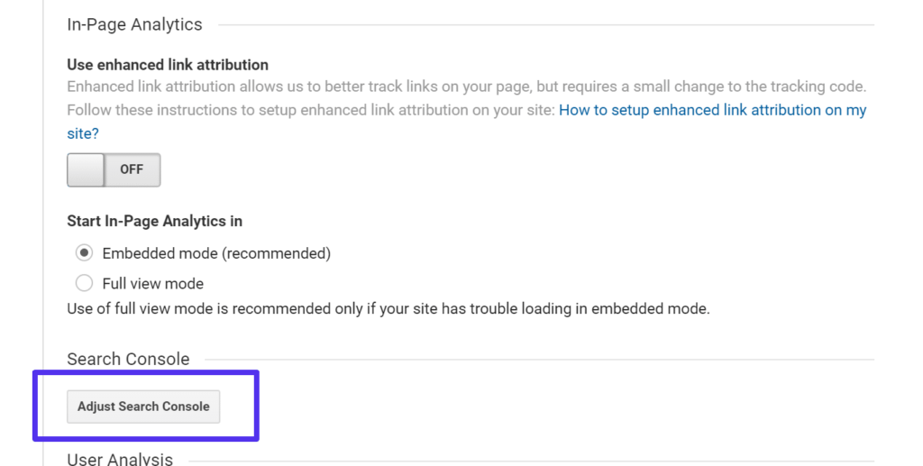 重新連接Google Search Console 和 Analytics
