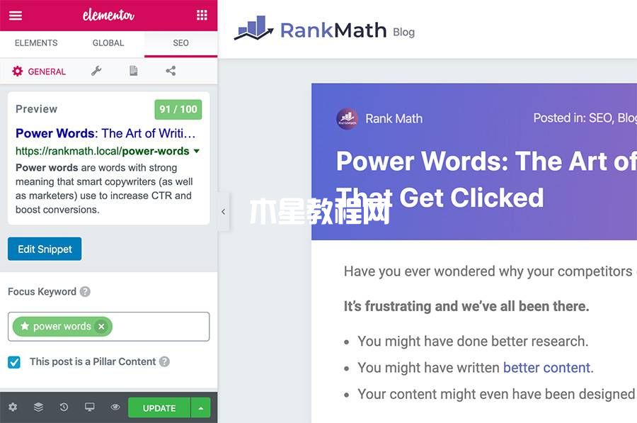 Elementor SEO設(shè)置選項