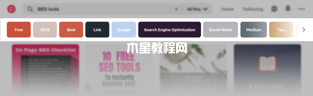 pinterest圖片搜索建議