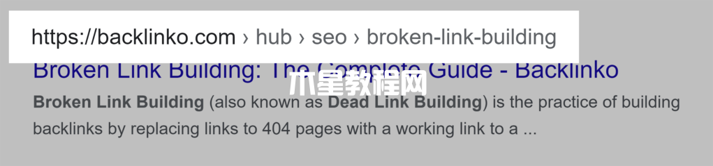 google搜索結果url結構顯示