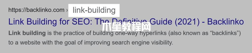 谷歌搜索結果鏈接中的link building關鍵詞