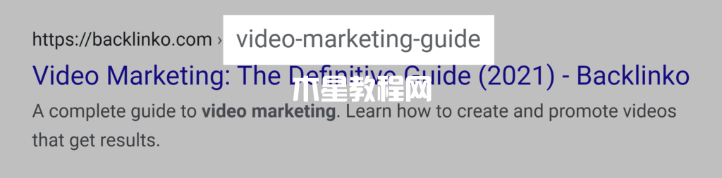 谷歌搜索結果鏈接中的video marketing關鍵詞