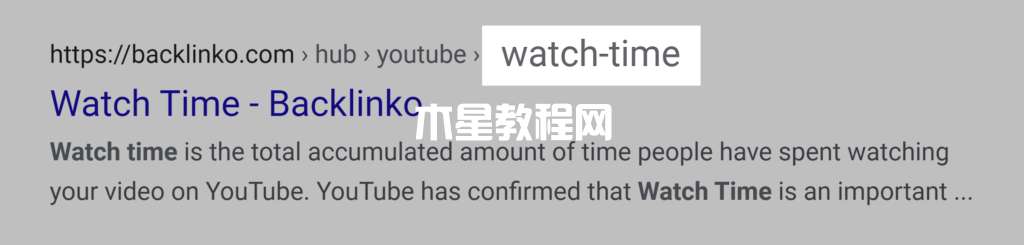 谷歌搜索結果鏈接關鍵詞watch time