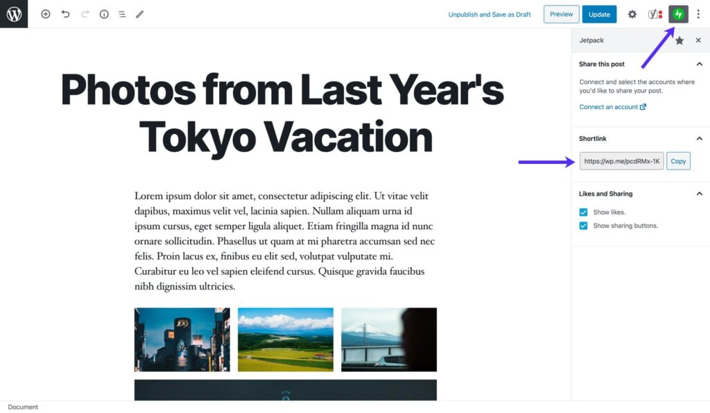 使用Jetpack為您的文章添加短鏈接支持