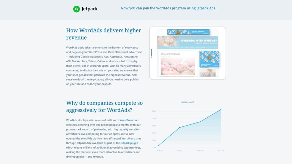 Jetpack的廣告功能由WordAds提供支持