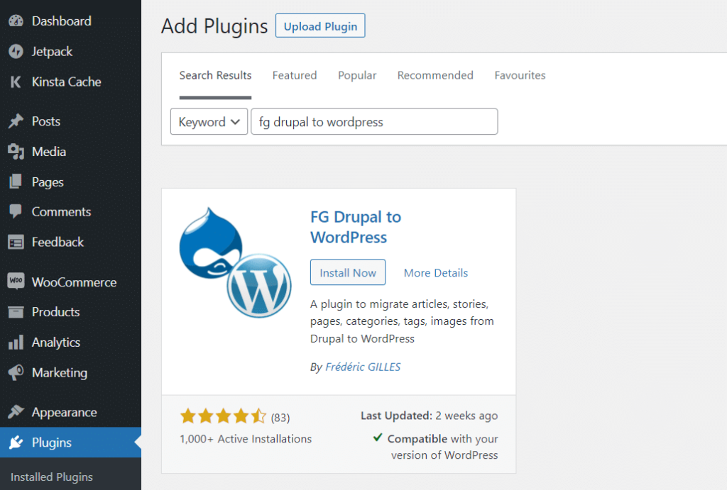 安裝FG Drupal to WordPress