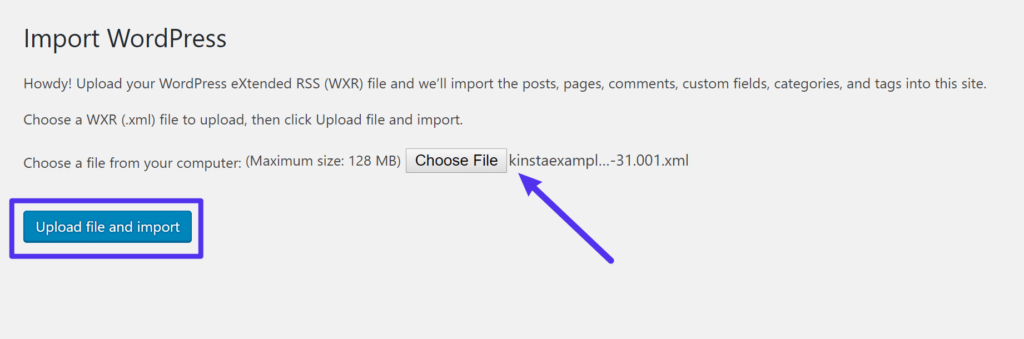 從WordPress.com上傳.xml文件