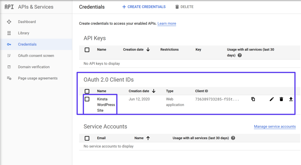 訪問OAuth 2.0客戶端ID