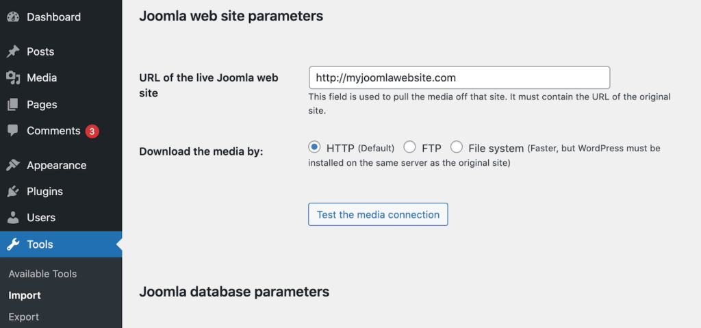 實時Joomla網(wǎng)站的URL