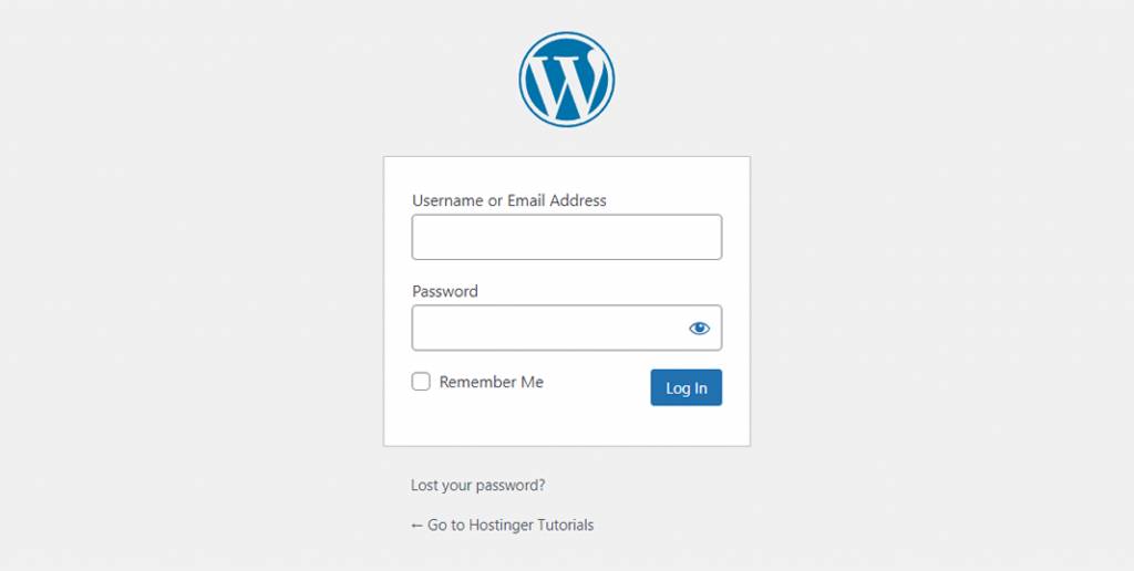 WordPress登錄頁面