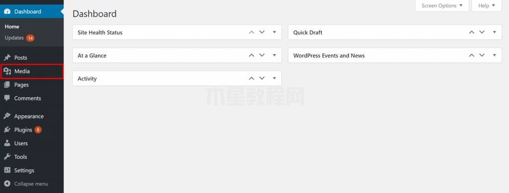 WordPress媒體庫入口
