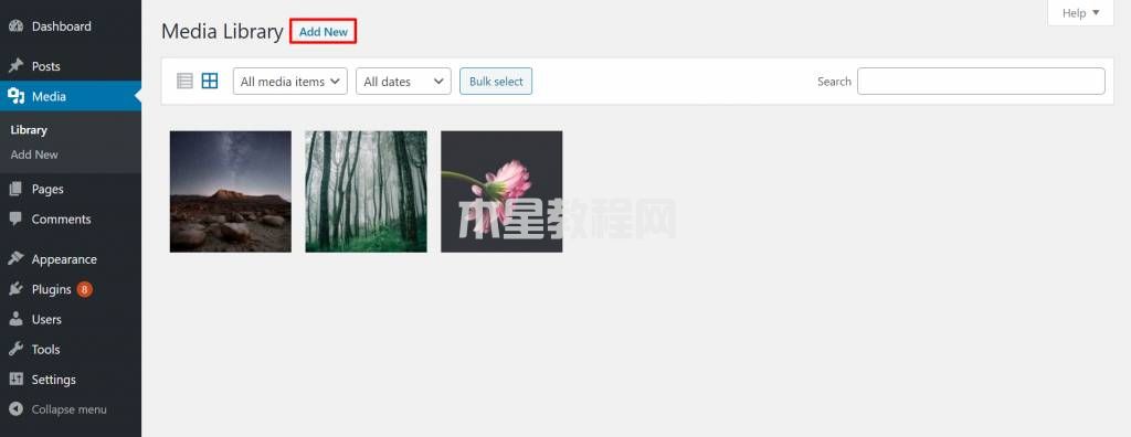 新增媒體按鈕