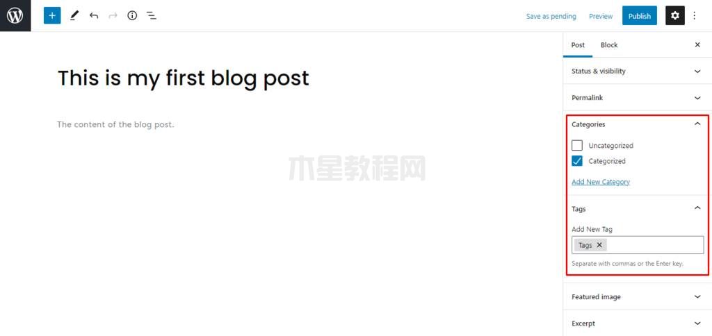 添加分類和標(biāo)簽