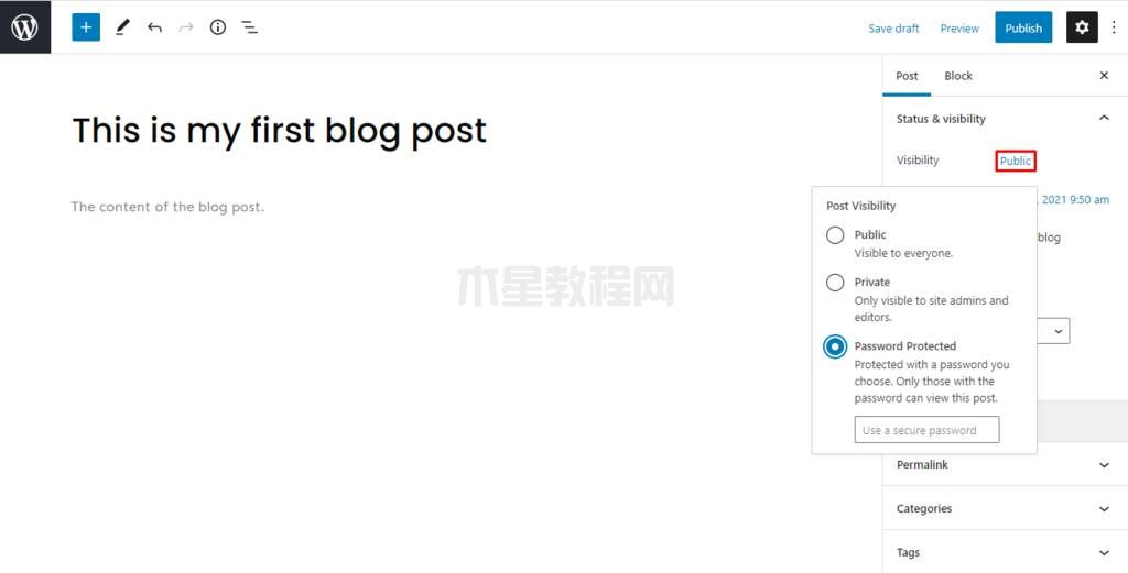 WordPress文章狀態(tài)和可見性