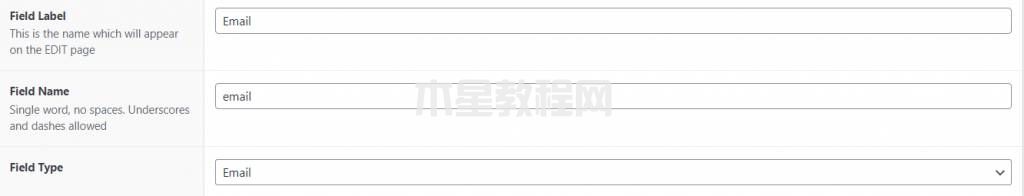 自定義字段示例