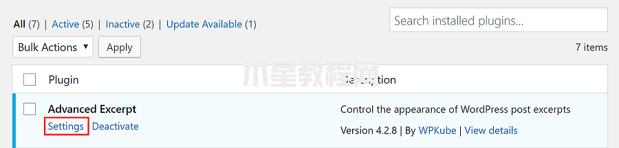 Advanced Excerpt設(shè)置