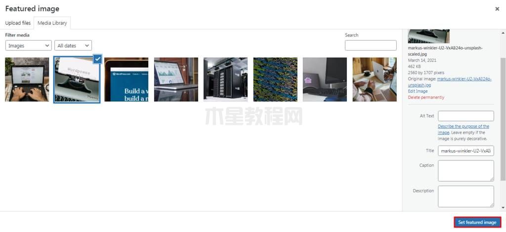 設(shè)置特色圖片