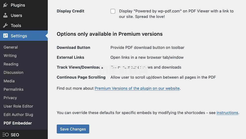 PDF Embedder設置